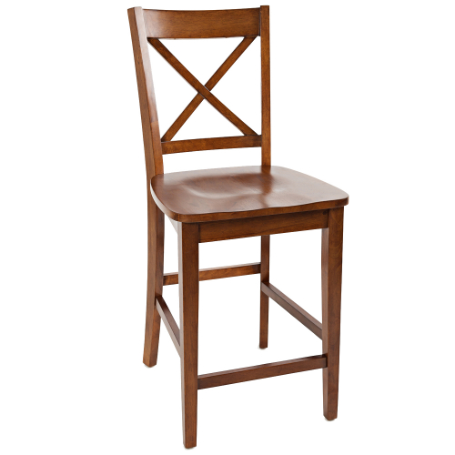 Simplicity X Back Counter Stool in Caramel Finish (Set of 2)